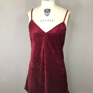 NWT Red Crushed Velvet Mini Dress